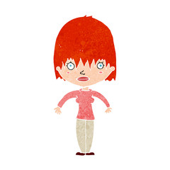 cartoon woman staring