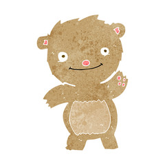 cartoon waving teddy bear