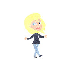 stress free woman cartoon