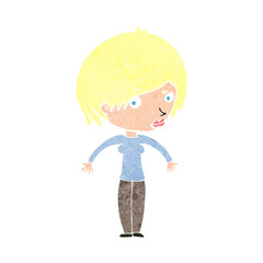 cartoon woman shrugging