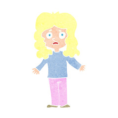 cartoon worried woman