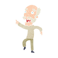 cartoon frightened old man