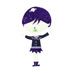 cartoon waving vampire girl