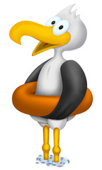 Möwe mit Rettungsring