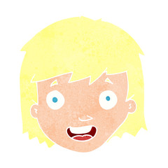 cartoon happy female face
