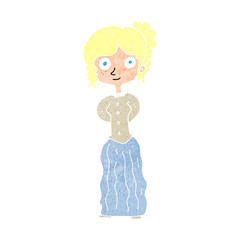 cartoon happy woman