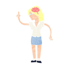 cartoon woman with clever idea