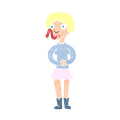 cartoon woman with snake tongue