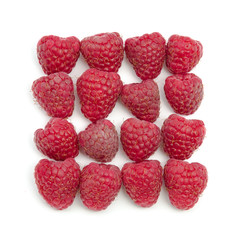 Raspberries isolated on white background