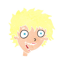 cartoon crazy excited woman