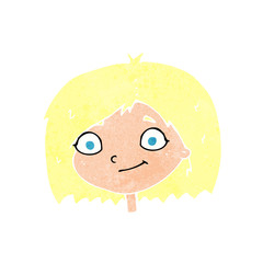 cartoon happy female face