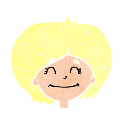 cartoon happy female face