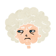 cartoon bitter old woman