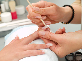 Obraz na płótnie Canvas Preparing manicure
