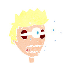 cartoon surprised man with eyes popping out