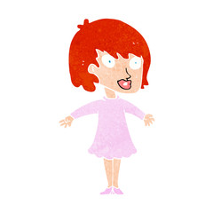 cartoon woman wearing dress