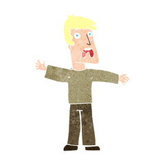 cartoon frightened man