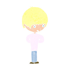cartoon nervous boy