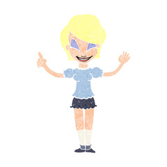 cartoon pretty girl with idea