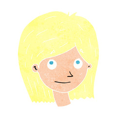 cartoon happy female face