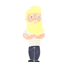cartoon serious man with beard