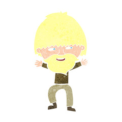 cartoon happy man with beard
