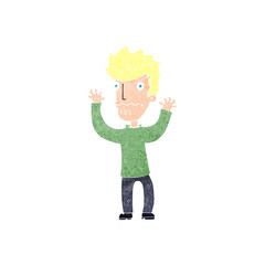 cartoon frightened man