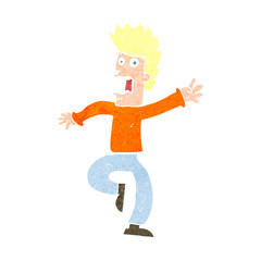 cartoon frightened man