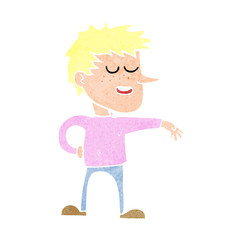 cartoon man making dismissive gesture