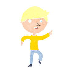 cartoon happy pointing