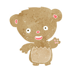 cartoon teddy bear waving