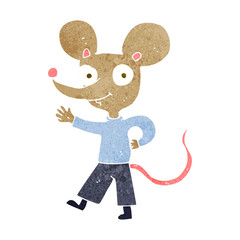cartoon waving mouse