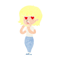 cartoon woman in love