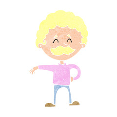 cartoon man making camp gesture