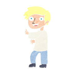 cartoon excited boy