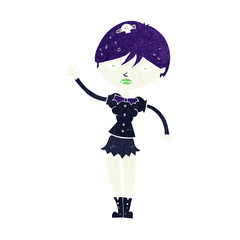 cartoon vampire girl waving