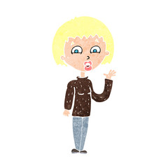 cartoon woman waving