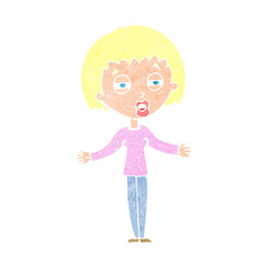 cartoon suspicious woman