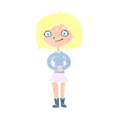 cartoon happy woman