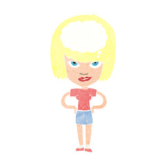 cartoon woman thinking