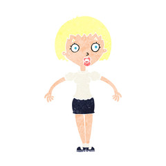 cartoon confused woman shrugging shoulders