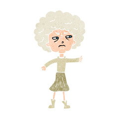 cartoon annoyed old woman
