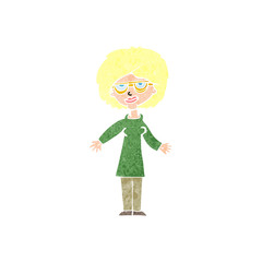 cartoon woman wearing glasses