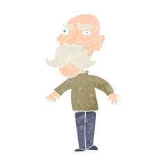 cartoon angry old man