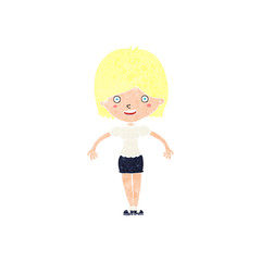 cartoon happy woman