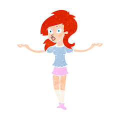 cartoon confused pretty girl