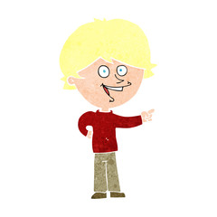 cartoon boy laughing and pointing