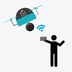 drone illustrator over white color background