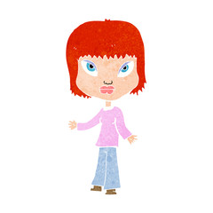 cartoon woman with open arms