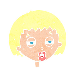 cartoon woman narrowing eyes